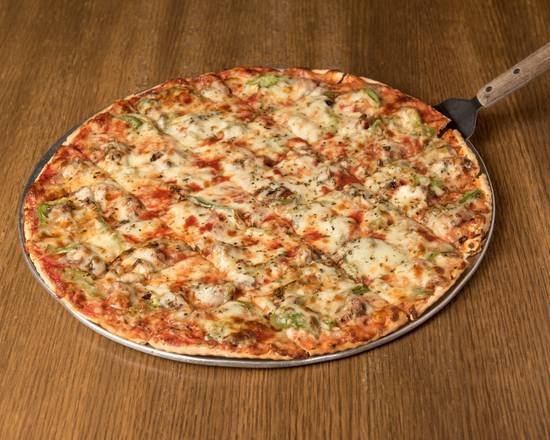 Order Thin Crust Cheese Pizza (Extra Large (serves 4-5)) food online from Dagostino Pizza And Pub Niles store, Niles on bringmethat.com