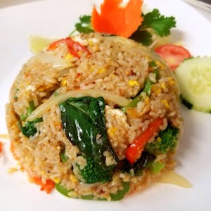Order Kao Pad Kra-prow (Drunken Fried Rice) food online from Nine Elephants store, Corning on bringmethat.com