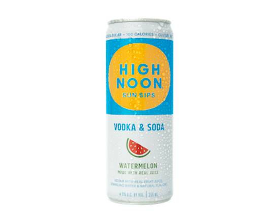 Order High Noon Watermelon, 12oz Can, 4.5% ABV food online from Hooters store, Lubbock on bringmethat.com