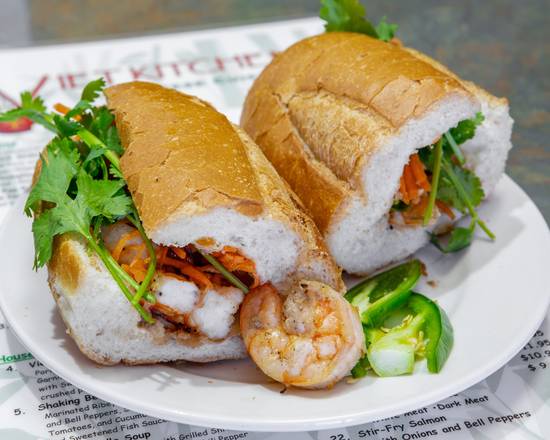 Order 33. Chargrilled Shrimp Po-Boy food online from Viet Kitchen - Mandeville store, Mandeville on bringmethat.com