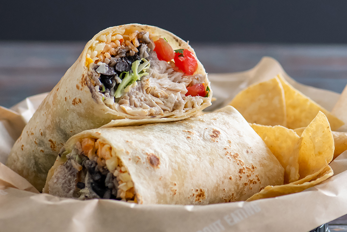 Order Wild Caught Grilled Fish Burrito food online from Sharky's Woodfired Mexican Grill - Newport Coast store, Newport Coast on bringmethat.com