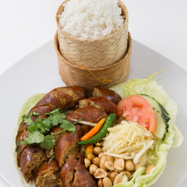 Order CK14. Thai Pork Sausage food online from Dokbua Thai Kitchen store, Brookline on bringmethat.com