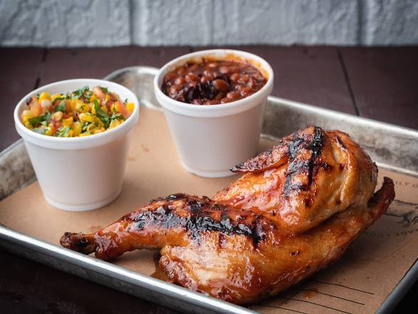 Order 1/2 Smoked Chicken + 2 Sides food online from 4 Rivers Smokehouse store, Orange Park on bringmethat.com