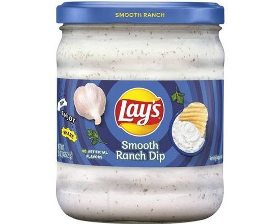 Order Lay's Smooth Ranch Dip, 15 oz Jar  food online from Pacific Liquor Market store, Bell Gardens on bringmethat.com