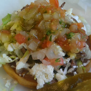 Order 80. Bistec Sope food online from El Chilito Loco store, Philadelphia on bringmethat.com