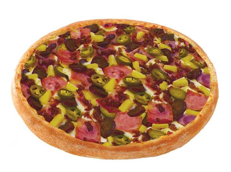 Order Spicy Hawaiian Pizza - Small 10" (6 Slices) food online from Happy's Pizza store, Trenton on bringmethat.com