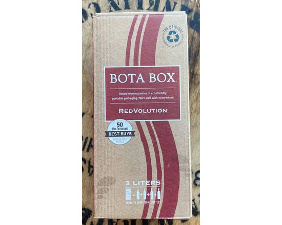 Order Bota Box Redvolution Blend, 3 Liter Box Wine (13.0% ABV) food online from Chris's Liquor- 2203 S Lamar Blvd store, Austin on bringmethat.com