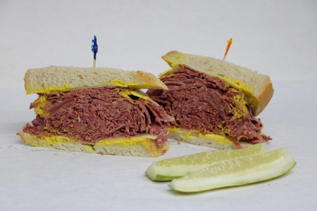 Order 14. Corned Beef and Swiss Sandwich food online from Al Famous Deli store, Royal Oak on bringmethat.com