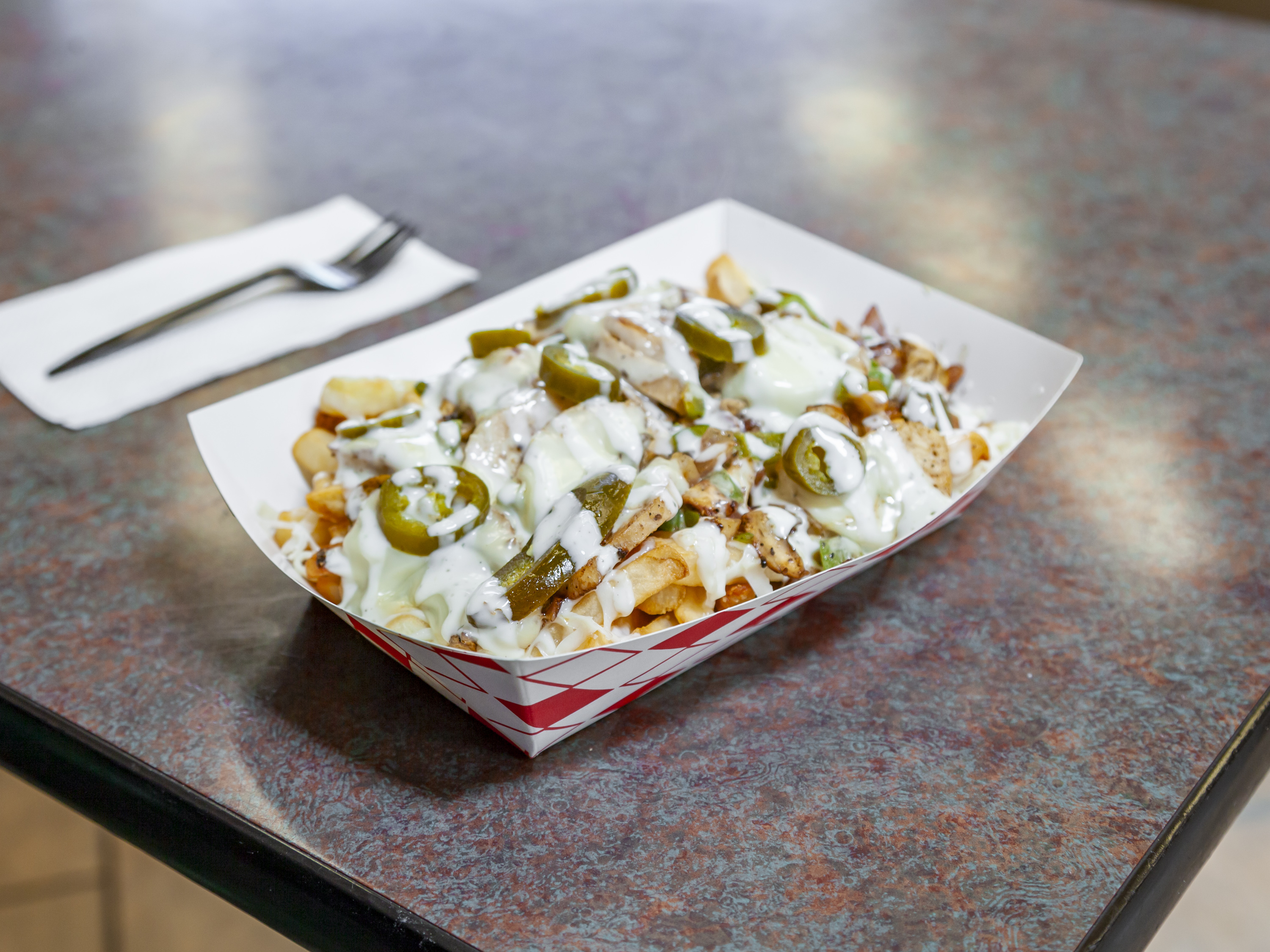 Order Chicken Loaded Philly Fries food online from Loaded Fries N' Wings store, San Francisco on bringmethat.com