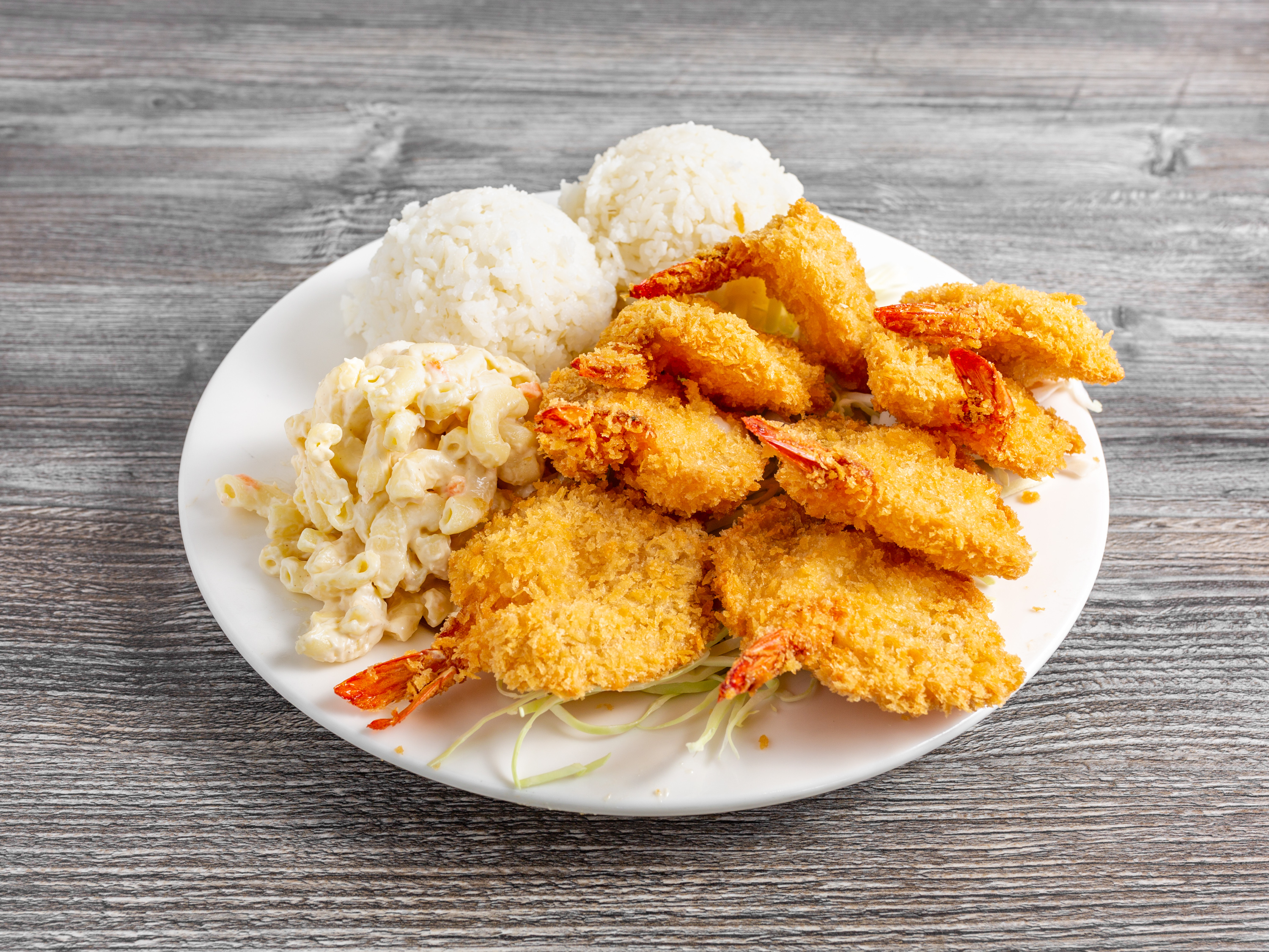 Order Fried Shrimp Plate food online from Lulu Hawaiian Bbq store, Las Vegas on bringmethat.com