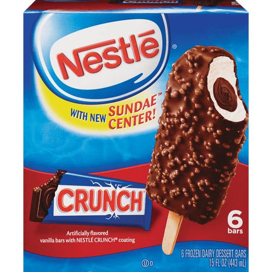 Order Nestle Crunch Ice Cream Bars w/Sundae Center 6-2.5oz Bars food online from CVS store, ORANGEBURG on bringmethat.com