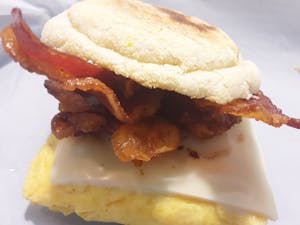 Order BACON EGG CHEESE ON ENGLISH MUFFIN food online from Millers Country Kitchen store, Middletown on bringmethat.com
