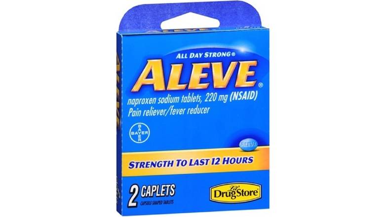 Order Aleve Pain Reliever And Fever Reducer Caplets - 2 Count food online from Trumbull Mobil store, Trumbull on bringmethat.com