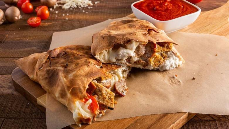 Order Eggplant Delight Calzone food online from Ameci Pizza & Pasta store, Los Alamitos on bringmethat.com