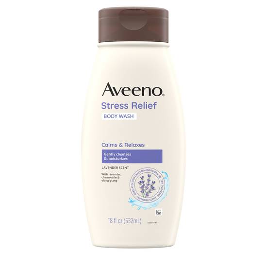 Order Aveeno Stress Relief Body Wash with Lavender & Chamomile, 18 OZ food online from CVS store, Janesville on bringmethat.com
