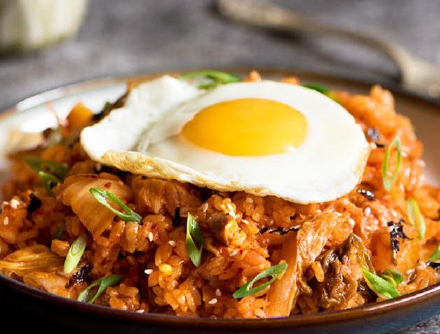 Order Kimchi Fried Rice w/ Pork food online from Kino Sushi store, Los Angeles on bringmethat.com