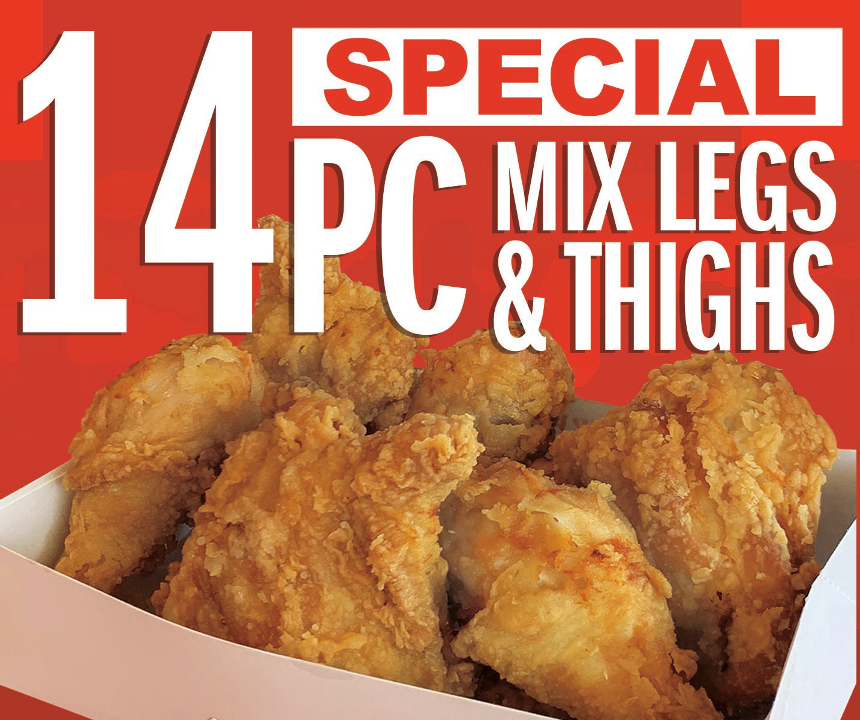 Order 14 Piece Mixed Legs & Thighs food online from Lucky Wishbone store, Tucson on bringmethat.com