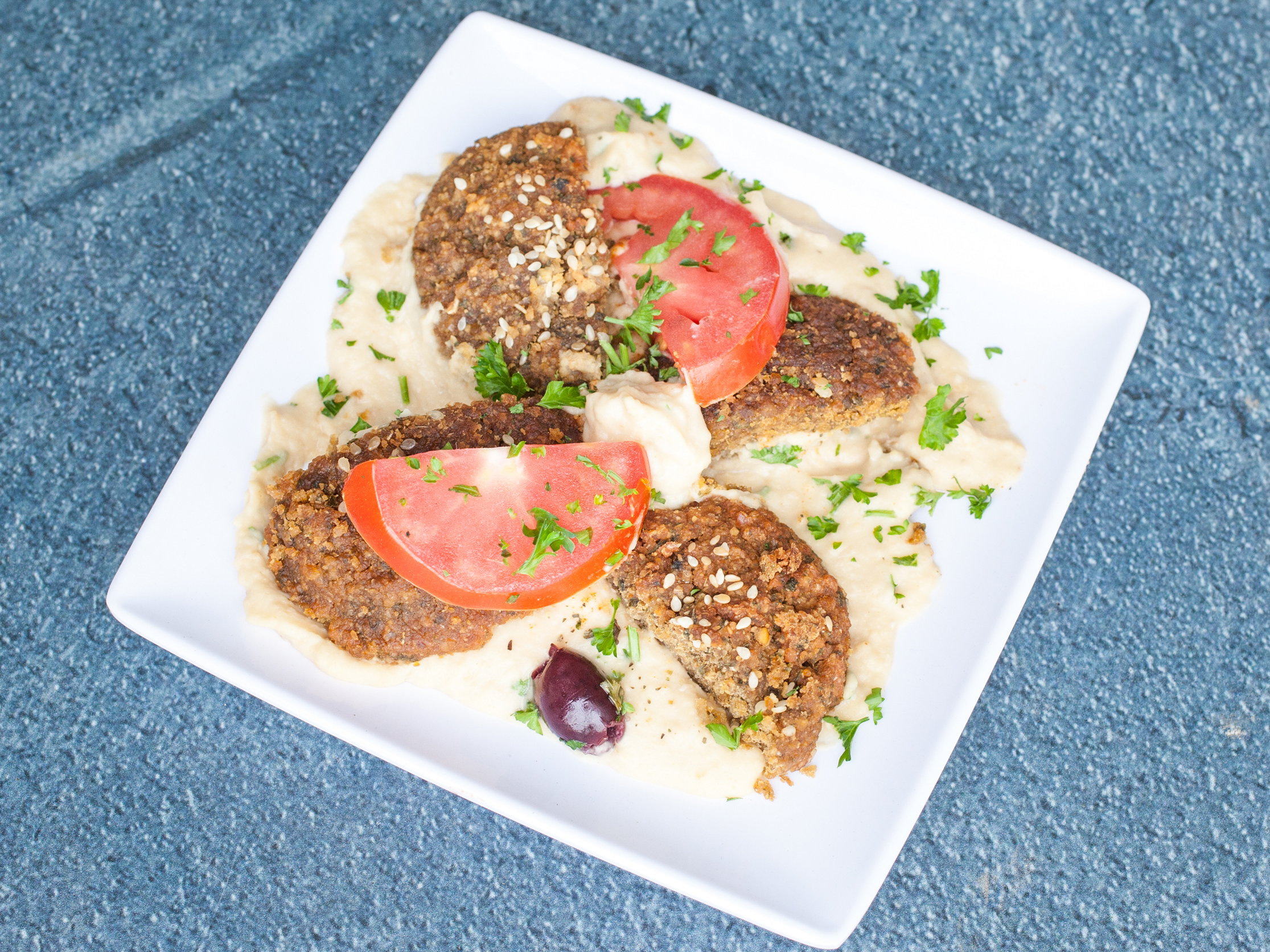 Order Falafel with Hummus food online from Santorini Gyro Greek Food store, Cathedral City on bringmethat.com