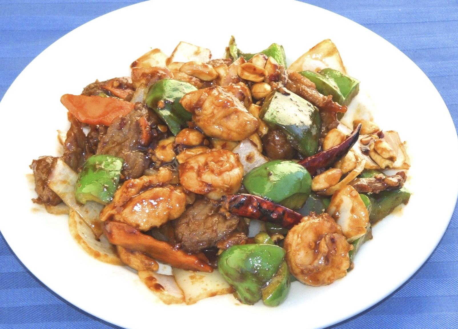 Order 77. Kung Pao Three food online from First Chinese Express store, Lemon Grove on bringmethat.com