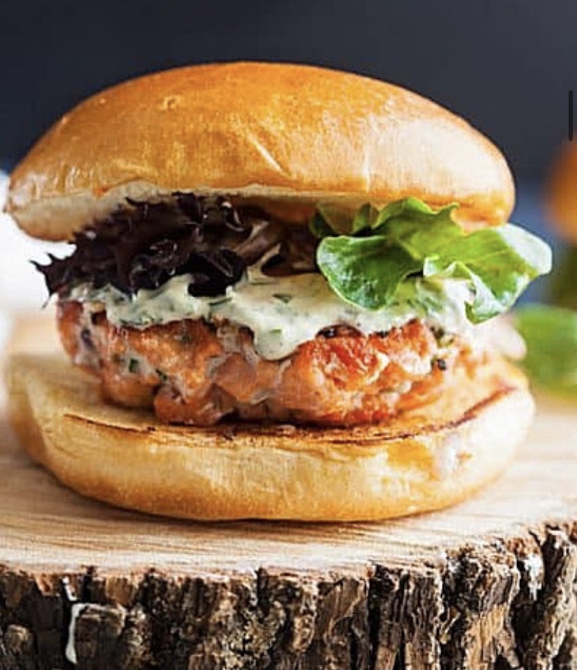 Order Salmon burger food online from Surfs Up Mundelein store, Mundelein on bringmethat.com
