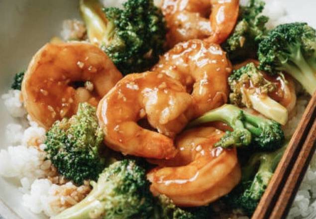 Order Shrimp with Broccoli 芥蓝虾 food online from China Cafe store, South Bend on bringmethat.com