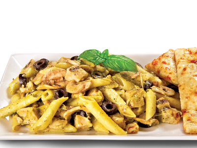 Order Creamy Pesto Chicken Pasta food online from Pizza Guys store, Apple Valley on bringmethat.com