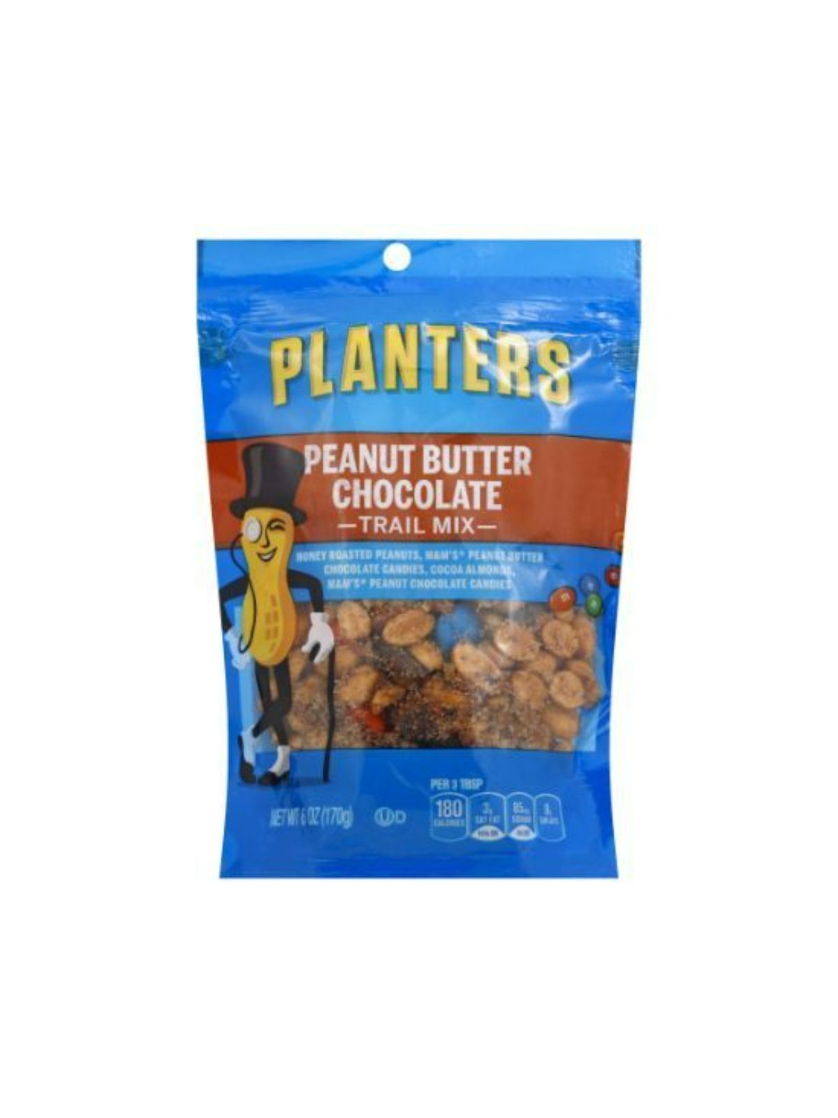 Order Planters Trail Mix Peanut Butter Chocolate (6 oz) food online from Stock-Up Mart store, Marietta on bringmethat.com