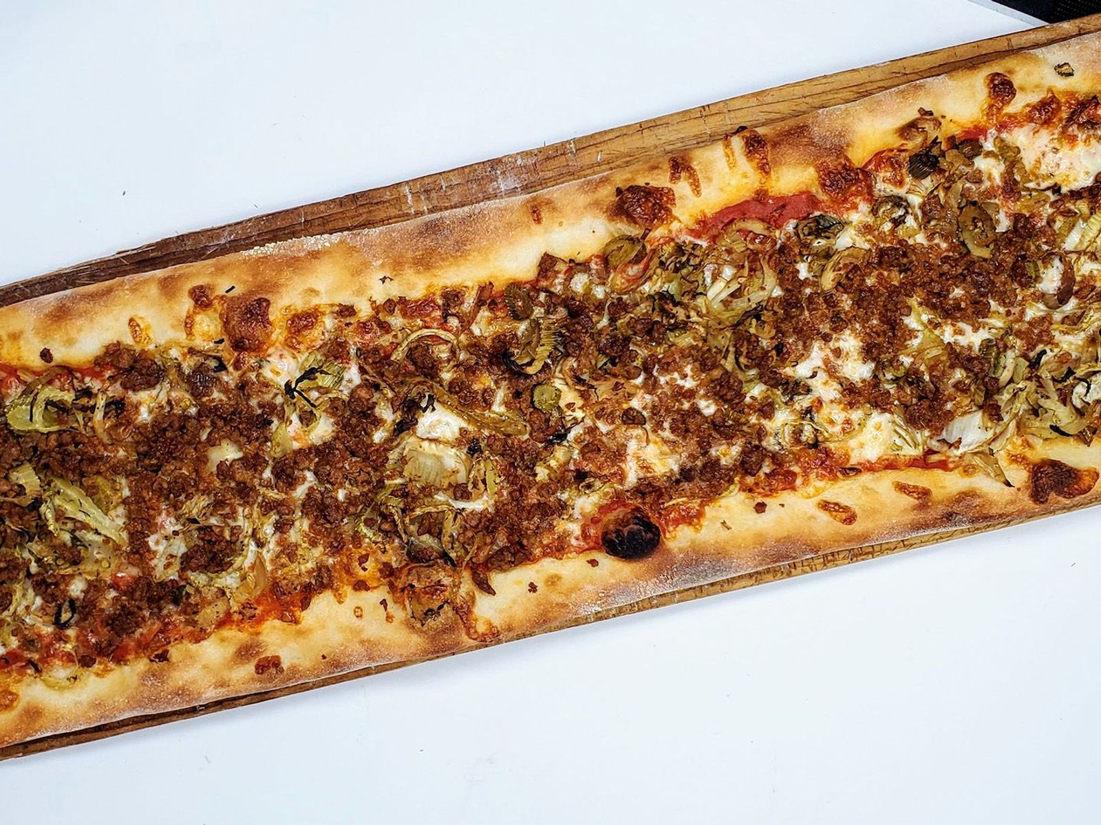 Order Sausage + Fennel Pizza 3ft food online from Cheebo store, Los Angeles on bringmethat.com