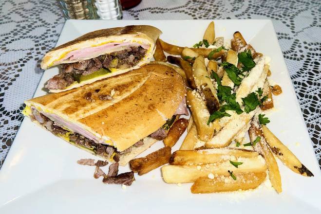 Order THE CUBAN sandwich food online from Santinis Deli & Grill store, Bridgeport on bringmethat.com