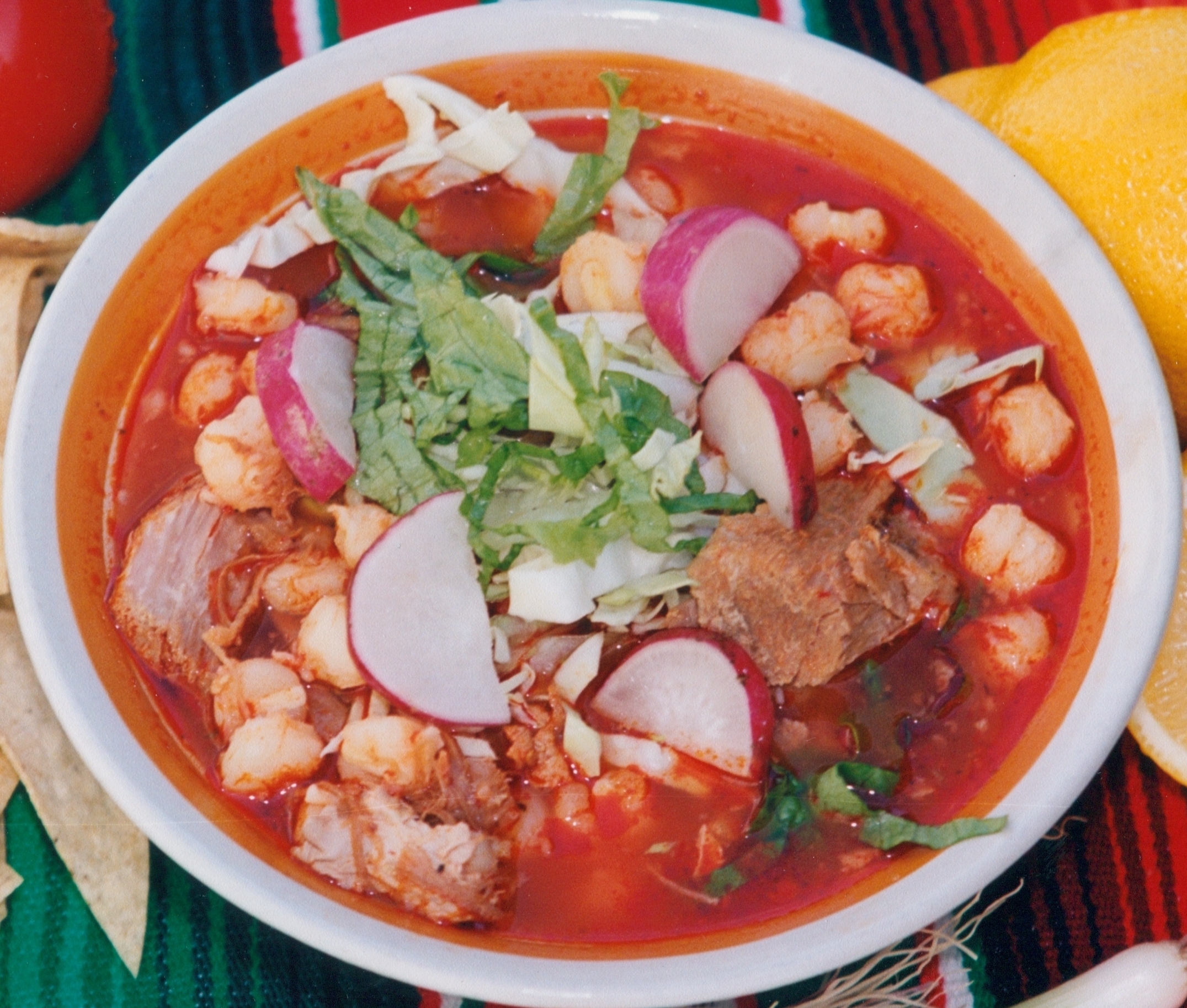 Order Pozole food online from Tortillas Restaurant store, Cathedral City on bringmethat.com