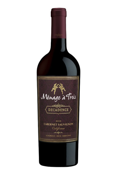 Order Menage A Trois Decadence Cabernet Sauvignon ( 750 ML ) food online from Friends Snacks store, San Francisco on bringmethat.com