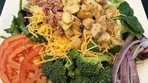 Order Chicken Club Salad - Salad food online from Romeo's Pizza store, Apex on bringmethat.com