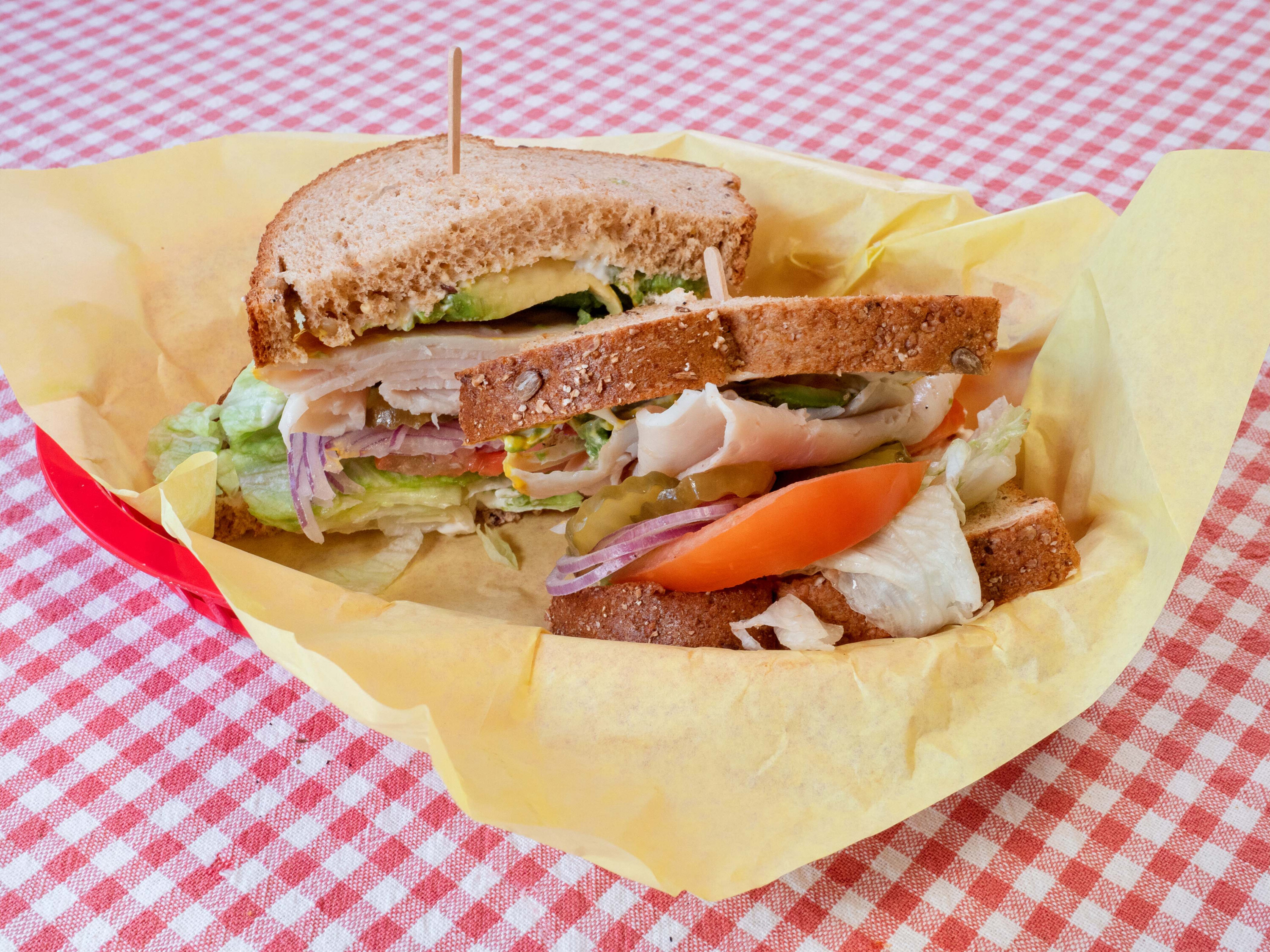 Order Turkey and Avocado Sandwich food online from Ohlone Deli store, Fremont on bringmethat.com