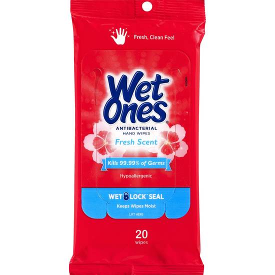 Order Wet Ones Antibacterial Hand Wipes Fresh Scent, 20CT food online from CVS store, MANKATO on bringmethat.com