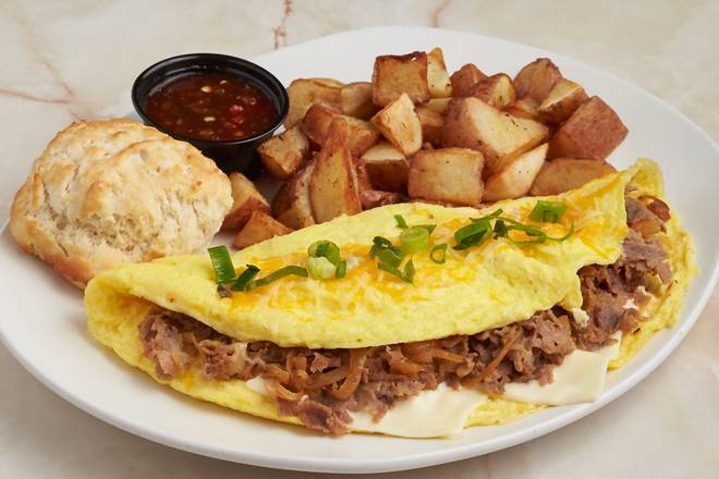 Order Philly Steak Omelette food online from Silver Diner - Fairfax store, Fairfax on bringmethat.com