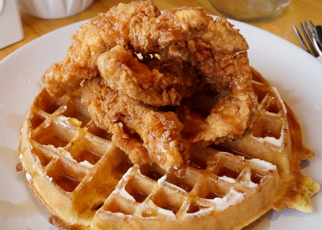 Order Chicken & Waffle Box food online from Shotcaller Street Soul Food store, San Diego on bringmethat.com