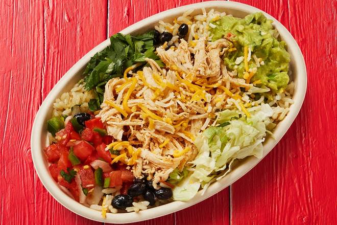 Order Shredded Chicken Burrito Bowl food online from Fuzzy's Taco Shop store, Fort Collins on bringmethat.com