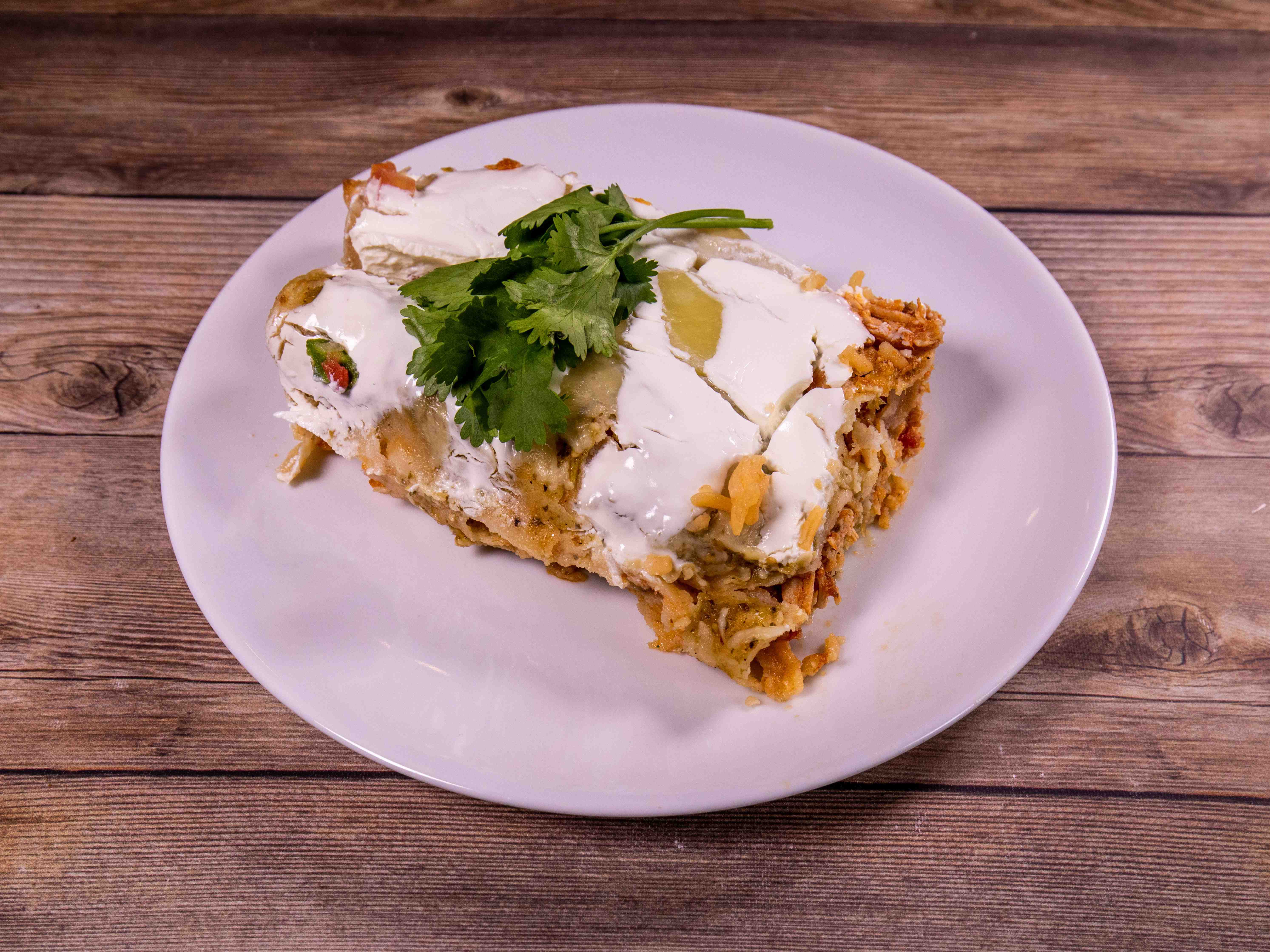 Order Enchiladas Suizas Plate food online from Luchi & Joey's store, Houston on bringmethat.com