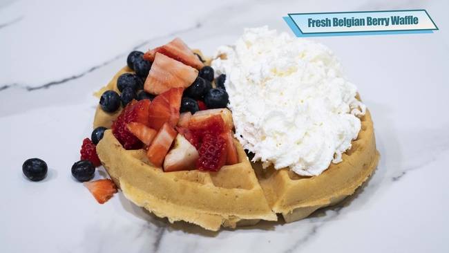 Order Fresh Belgian Berry Waffle food online from Penelope's Coffee and Tea store, Foster City on bringmethat.com