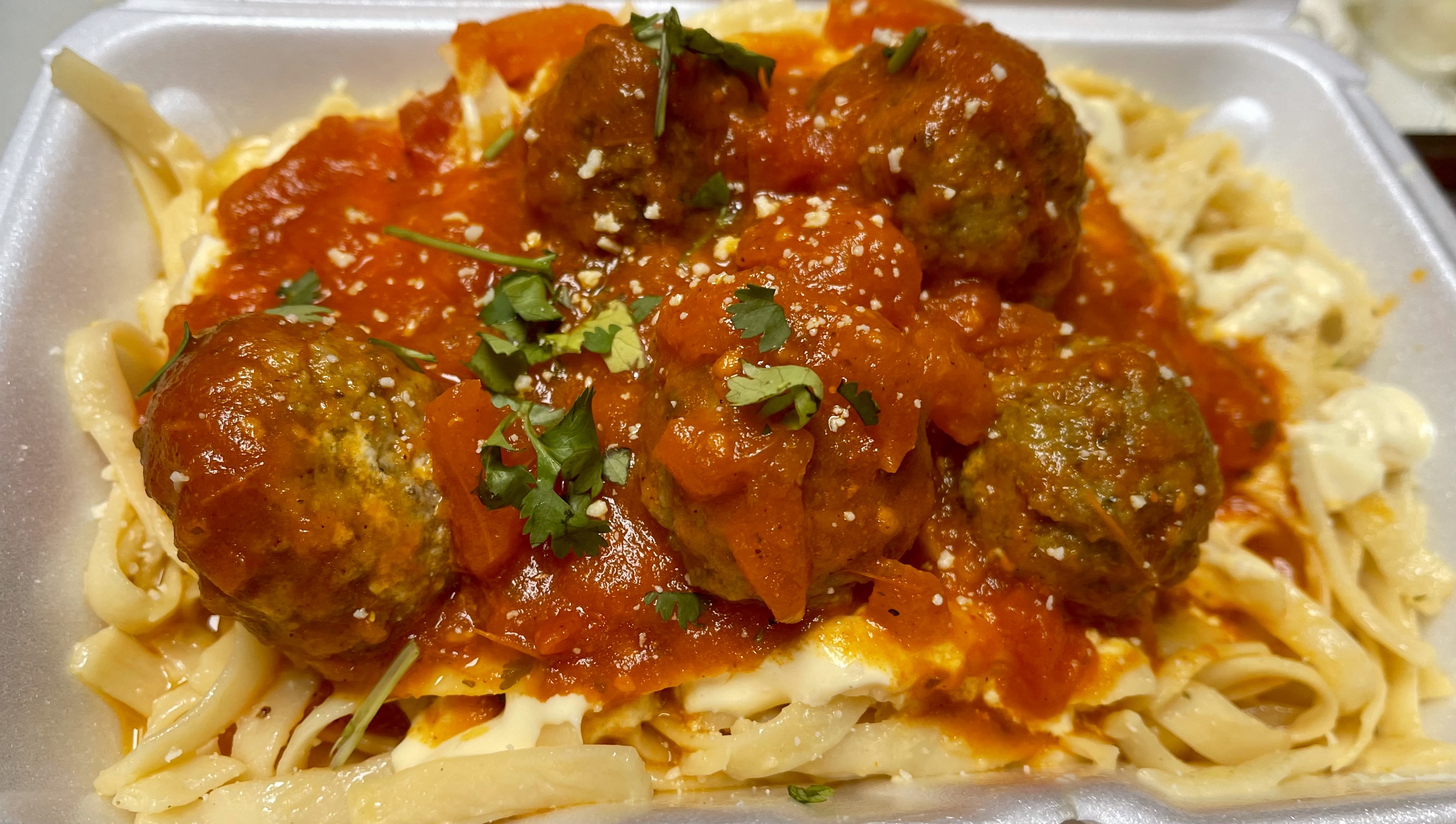 Order Spaghetti with Meat Balls food online from El Mexireno store, Oxon Hill on bringmethat.com