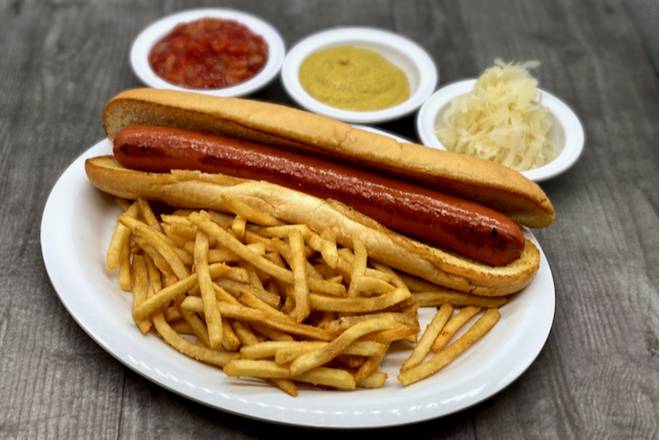 Order Grilled Foot-Long All Beef Hot Dog food online from Roasters n Toasters store, Miami on bringmethat.com