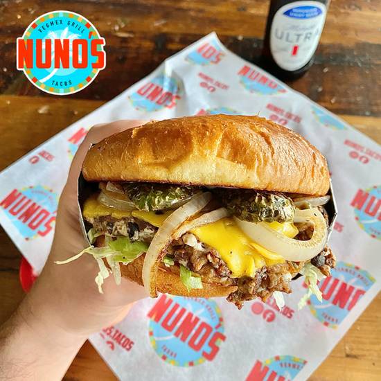 Order MEXICAN CHOPPED CHEESE SANDWICH food online from Nuno's Tacos & Vegmex Grill store, Dallas on bringmethat.com