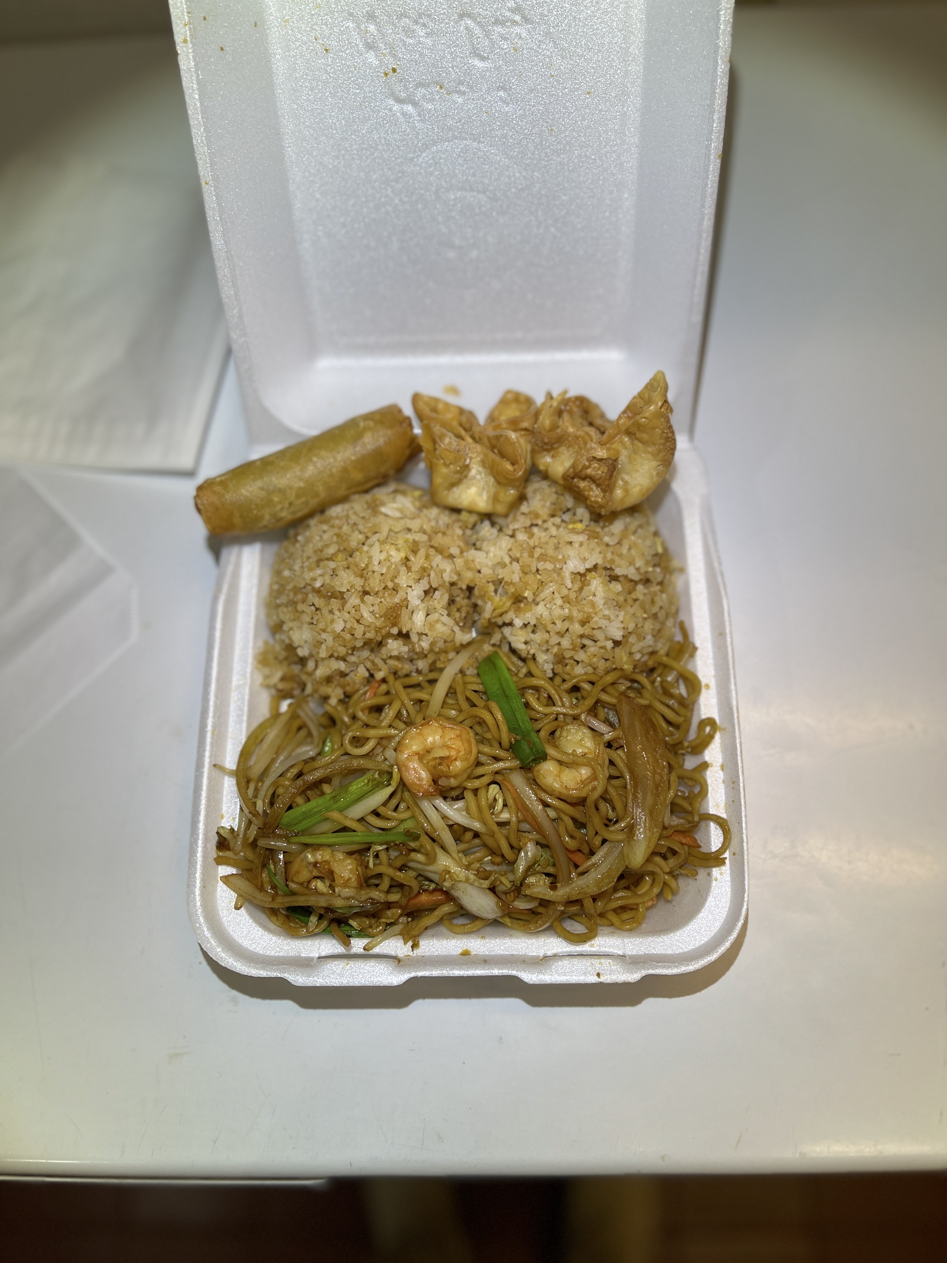 Order C4. Shrimp Lo Mein Combo Special food online from Fortune Kitchen store, Aurora on bringmethat.com