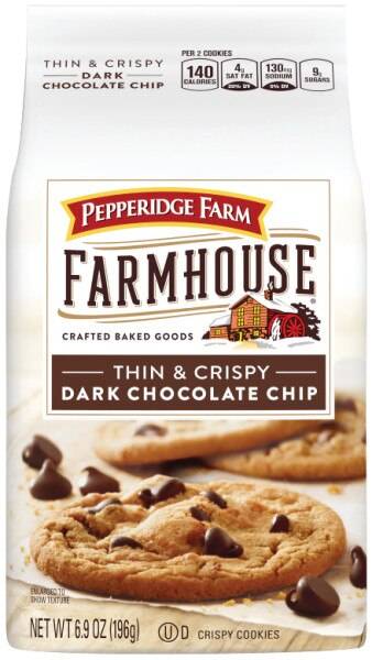 Order Pepperidge Farm Farmhouse Homestyle Cookies, Thin & Crispy, Dark Chocolate Chip, 6.9 OZ food online from Cvs store, WEST COVINA on bringmethat.com