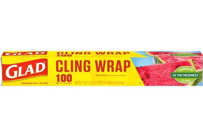 Order Glad Cling Wrap (100 sq ft) food online from Ctown Supermarkets store, Uniondale on bringmethat.com