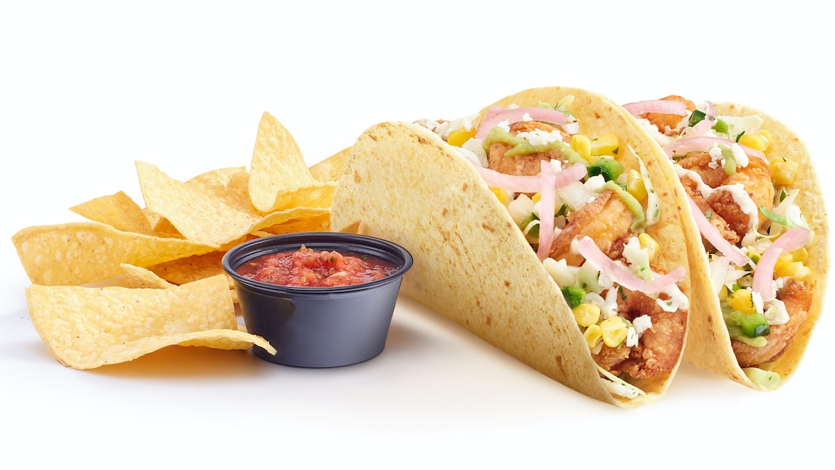 Order Dos Crispy Shrimp & Corn Tacos food online from Tijuana Flats store, Valrico on bringmethat.com