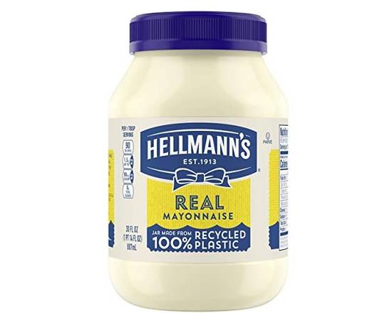 Order Hellmann's Real Mayonnaise (30 fl oz) food online from Ctown Supermarkets store, Uniondale on bringmethat.com