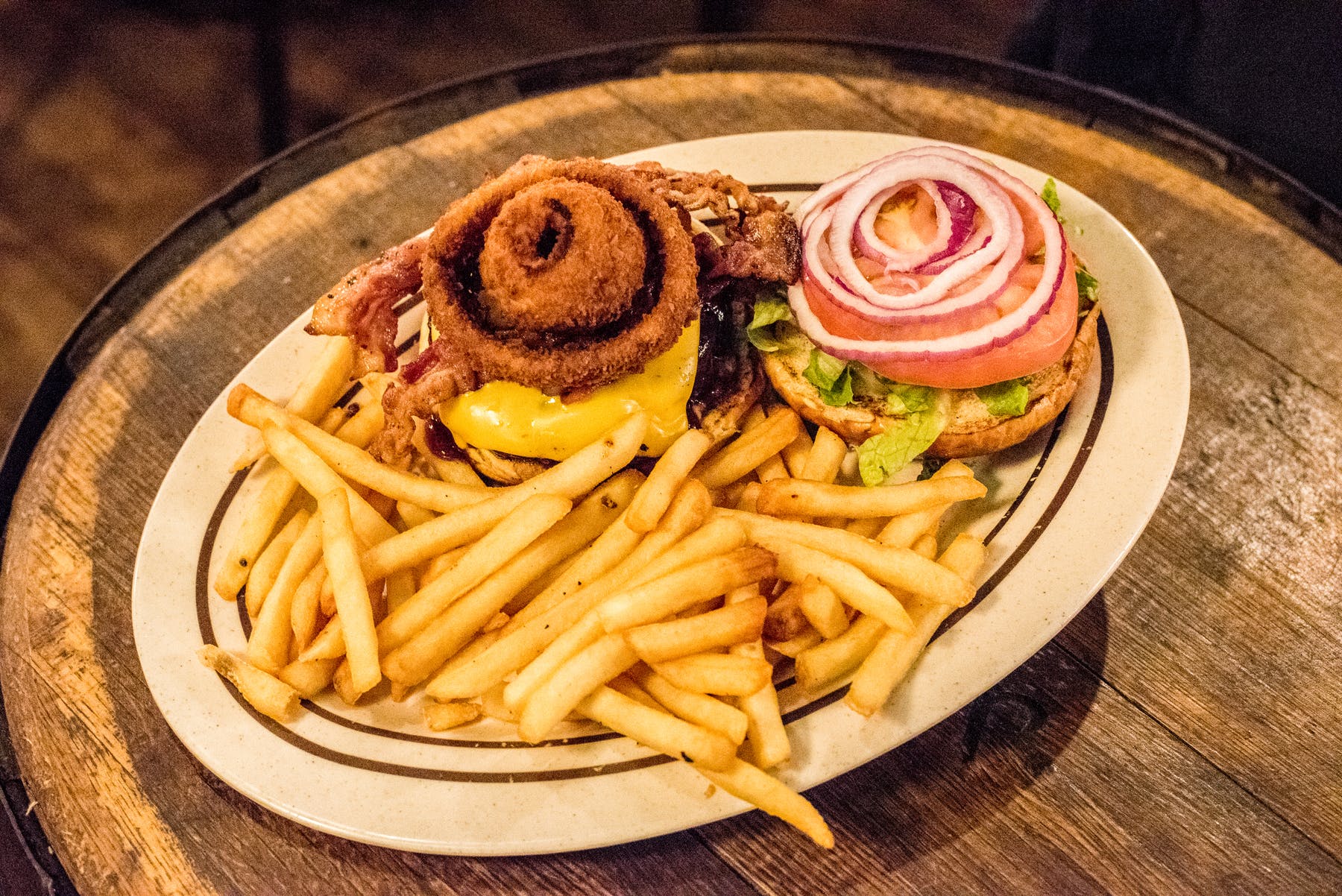 Order The Smokehouse Burger food online from Monk's Pub store, Chicago on bringmethat.com
