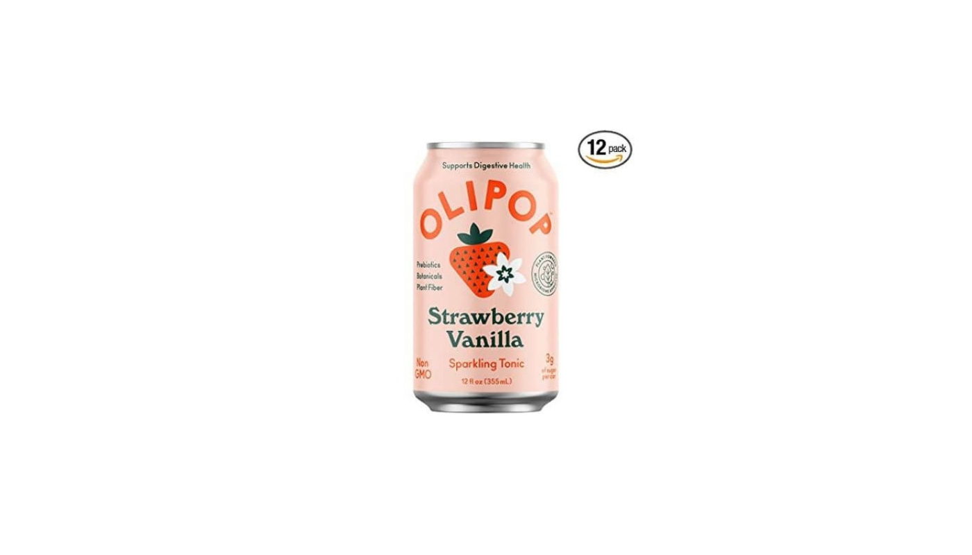 Order Olipop - Sparkling Tonic - Strawberry Vanilla 12 L Oz food online from Luv Mart store, Santa Cruz on bringmethat.com
