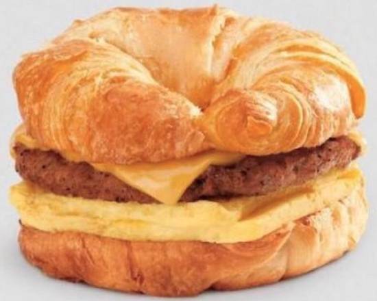 Order Sausage, Egg and Cheese Croissant food online from Twisty Donuts store, Mansfield on bringmethat.com